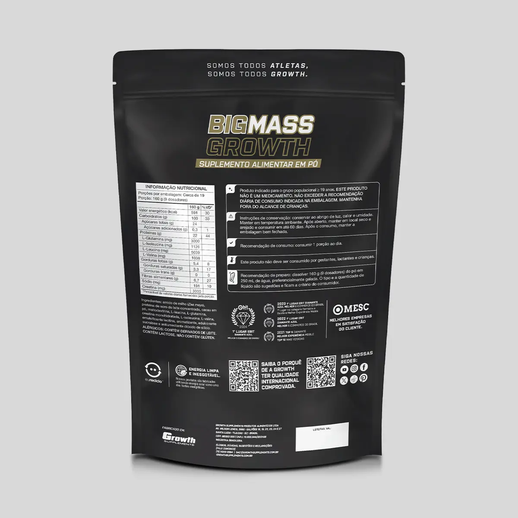 Hipercalórico Big Mass 3kg Growth É Bom? Vale a Pena Em 2026? hi04